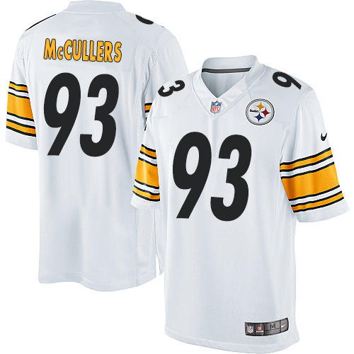 Men's Limited Dan McCullers Nike Jersey White Road - #93 NFL Pittsburgh Steelers